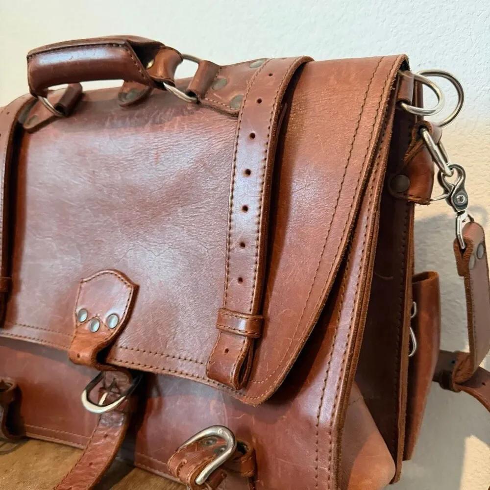 Saddleback Large Classic Leather Briefcase Bag Brown Full Grain Leather